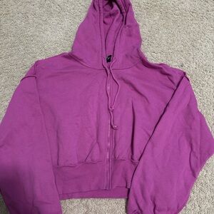 Purple Pacsun Cropped Hoodie